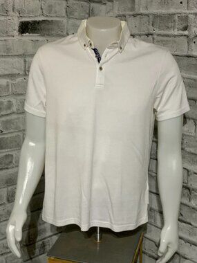 Ted Baker London Polo Shirt Men 5 White Short Sleeve Golf Preppy Business Casual